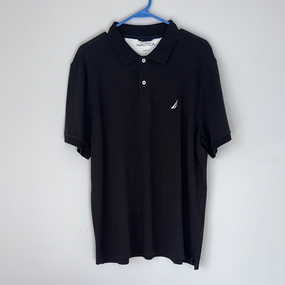 Nautica black classic fit polo sz L